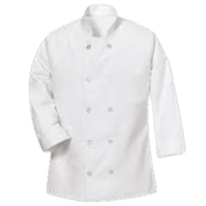 Chefs Coat Full w Button White  1