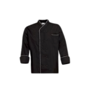 Chefs Coat Full w Button Black  2