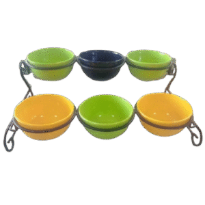 Mel Buffet Riser w 6 Bowls 6in