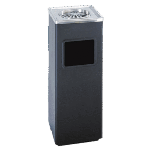 Ashtray Cum Dustbin Black Square