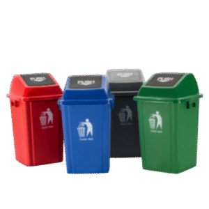 Push Dustbin Green 60L