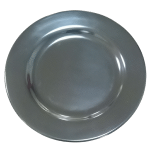 Round Flate Plate Black 8 in