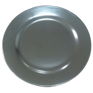 Round Flate Plate Black 11 in