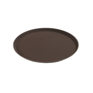 Non Slip Tray Round Brown 14