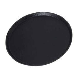 Non Slip Tray Round  Black 16
