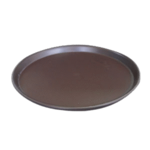 Heavy Tray Round Brown Dotted 14in