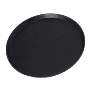 Heavy Tray Round Black Dotted  14in