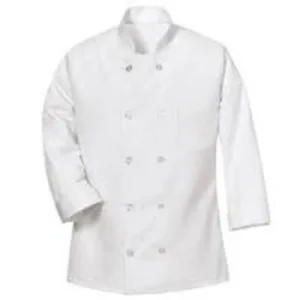 Chefs Coat Full w Button White  1