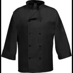 Chefs Coat Full w/o Button Black  1