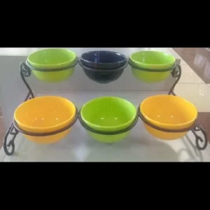 Mel Buffet Riser w 6  Bowls 6in