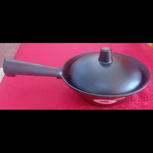 Mel Rice Pot  Lid  Black 11x7.5in