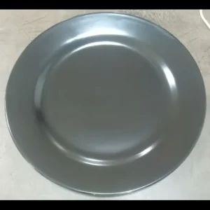 Round Flate Plate Black 11 in
