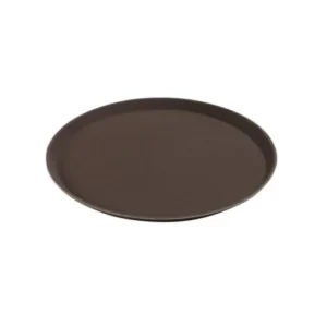 Non Slip Tray Round Brown 14