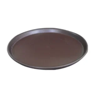 Heavy Tray Round Brown Dotted 14in