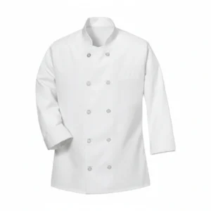 Chefs Coat Full w Button White  1