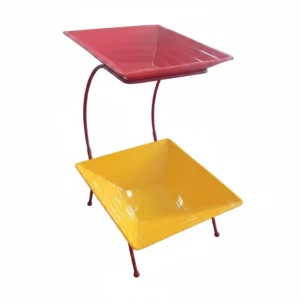 Buffet Stand w 2 Bowls Square