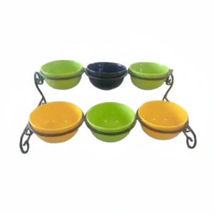 Mel Buffet Riser w 6  Bowls 6in