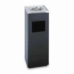 Ashtray Cum Dustbin Black Square