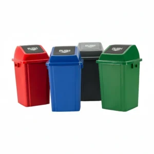 Push Dustbin Red 60L