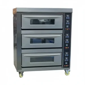 Grey Titanium Gas Oven 3 Deck 6 Trays